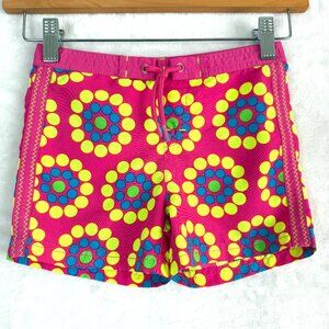 Lands End Geometric Board Shorts Swim Kids Toddler Girls 3T Hot Pink